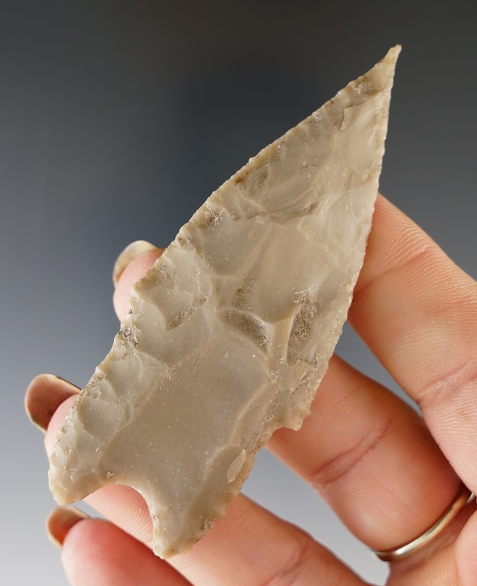 Needle tip 3 3/16" Pedernales found in Real Co., Texas. Rogers COA.