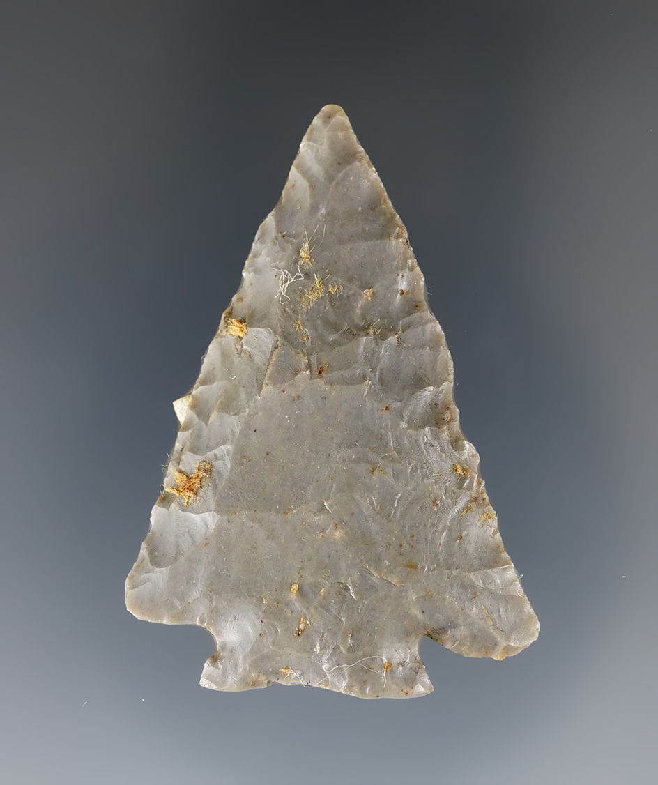 Fine 2" Decatur Point made from Hornstone and found in Kentucky.