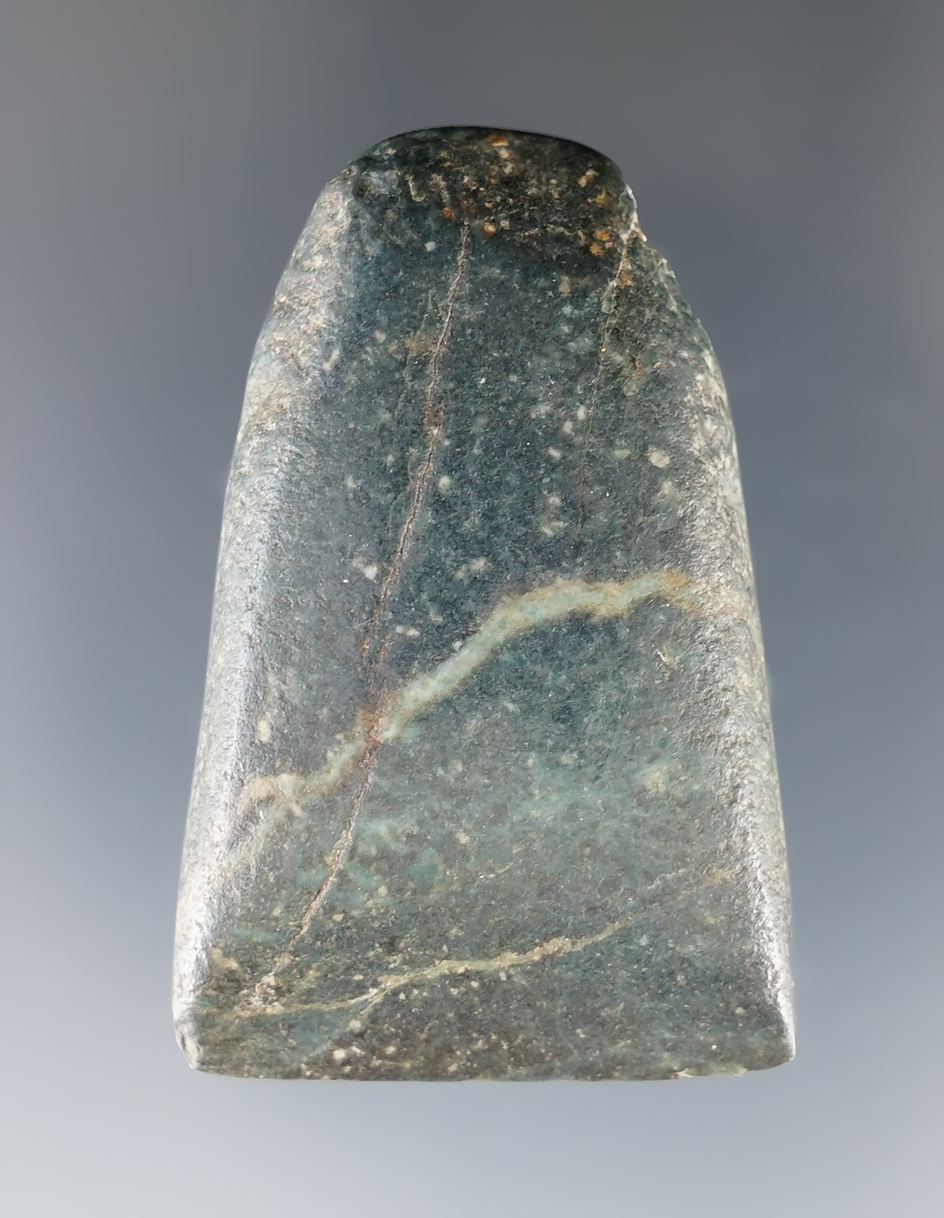 1 15/16" Pre Columbian Jade Celt that is well polished with a nice bit.