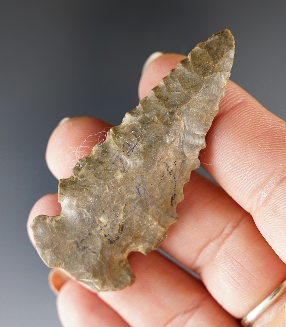 Miniature 2 5/16" Beveled Dovetail found in Kentucky. Heavily patinated.