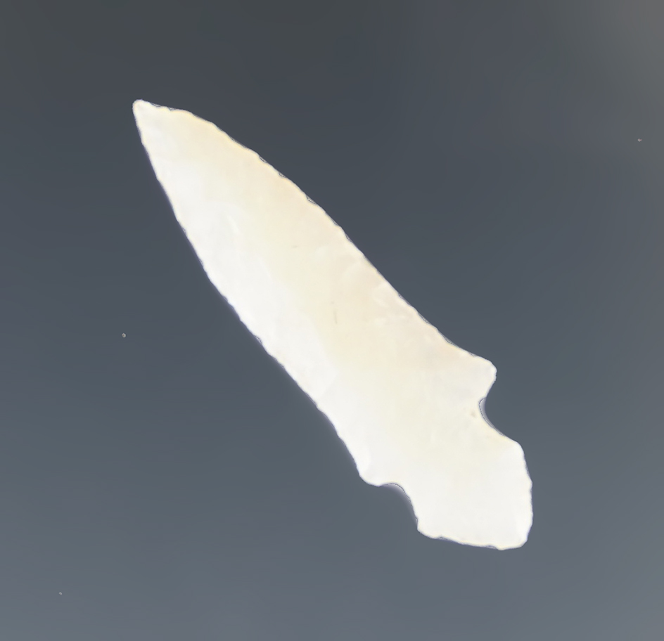 1 1/16" Klickitat Dagger made from semi-translucent white Agate found near the Columbia River.
