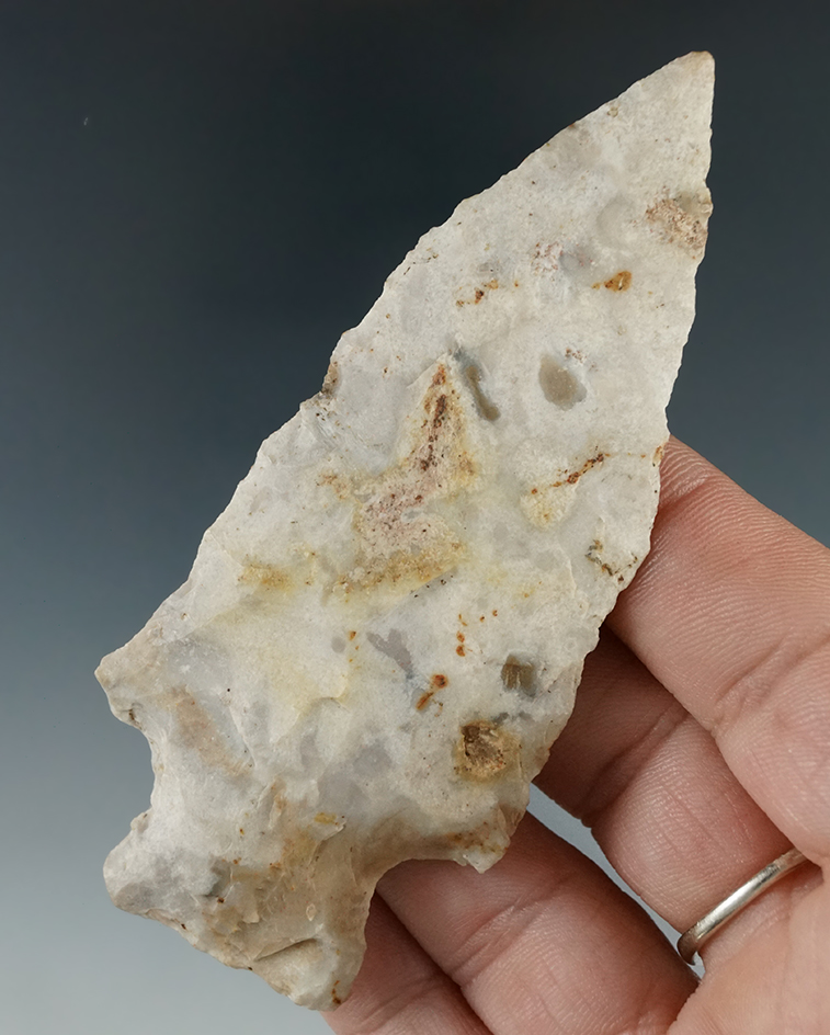 3 5/8" Etley knife found near a bluff on the Lamine River, Cooper Co., Missouri by Bill Bodine.