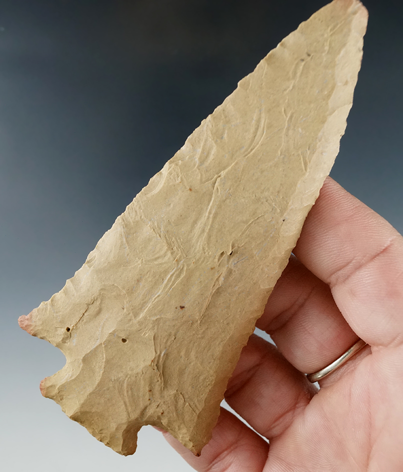 Large 4 5/16" stemmed knife found in Livingston Co., Kentucky near the Cumberland River.