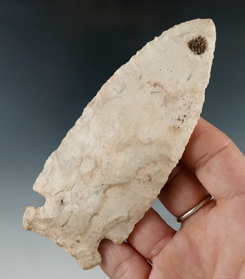 Large 4 3/8" sidenotch knife found in Missouri.