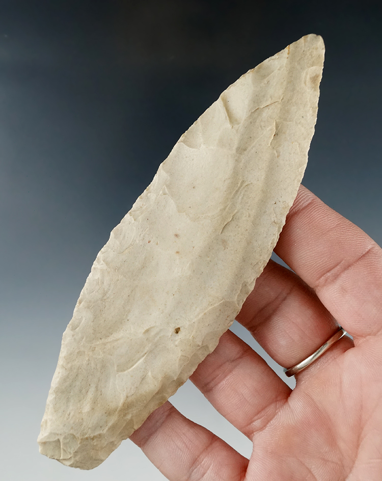 4 13/16" Karnak knife with nicely ground lower edges found in Franklin Co., Missouri.