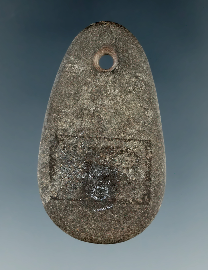 1 3/4" miniature stone pebble pendant found in Ohio.