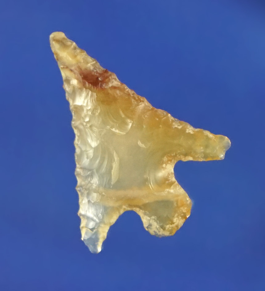 7/8" highly translucent agate Gem Point found near the Columbia River by Norma Berg.