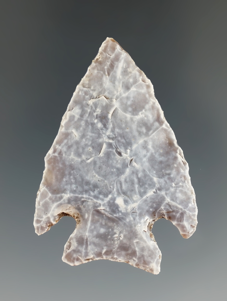 Heavily patinated 2 1/16" Cornernotch found in Texas.