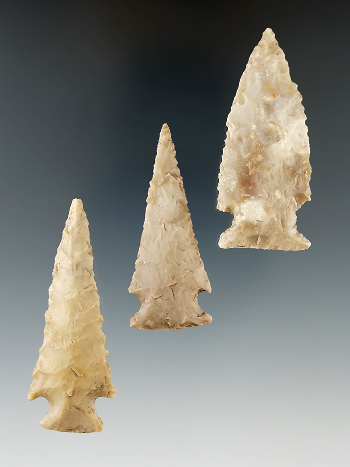 Ex. Museum! Set of 3 Ensors found in Texas, largest is 2 3/8".