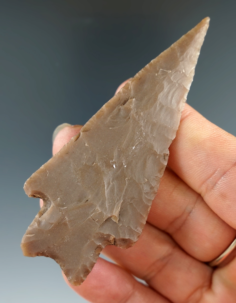 Well styled 3 5/16" Needle Tip Pedernales point found in Texas.