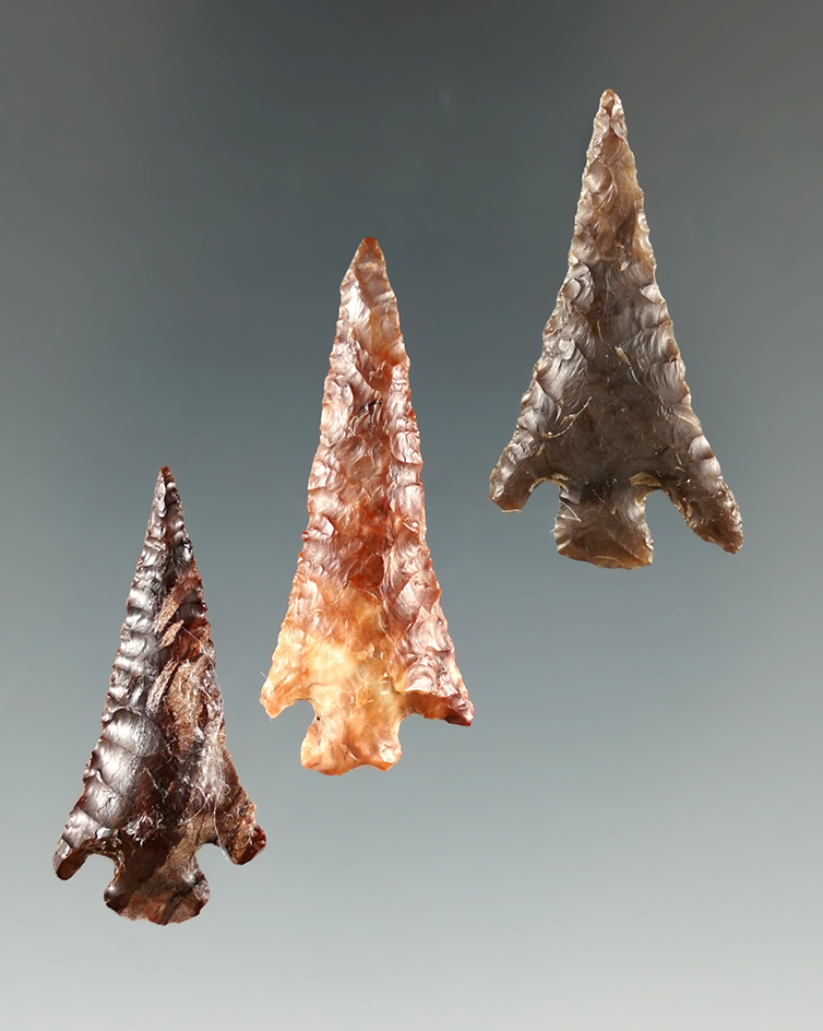 Set of 3 Columbia Plateaus found near the Columbia River, Rossevelt, Washington.