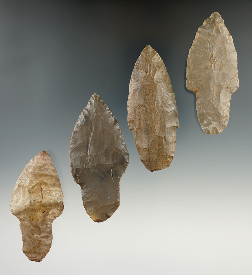 Set of 4 Adenas found in Kentucky, largest is 3".