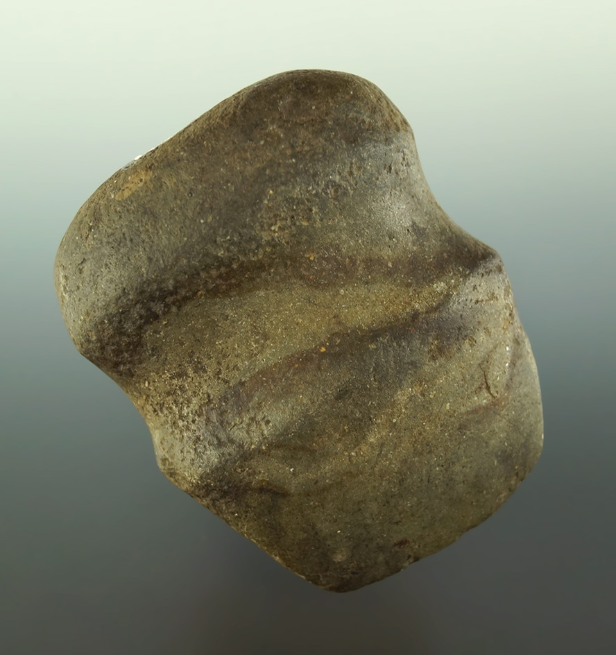 3 3/16" nicely polished full grooved Axe found in Erie Co.,  Ohio.