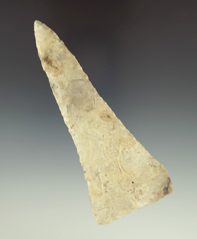 Thin and very well flaked 4 3/8" Cobbs Knife found in Benton Co.,  Missouri. Meadows COA.