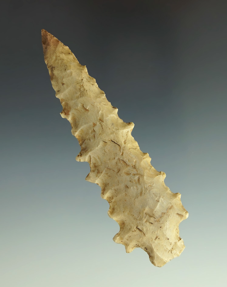 3 9/16" Kirk serrated with incredible Blade edges found in Hopkins Co.,  Kentucky.