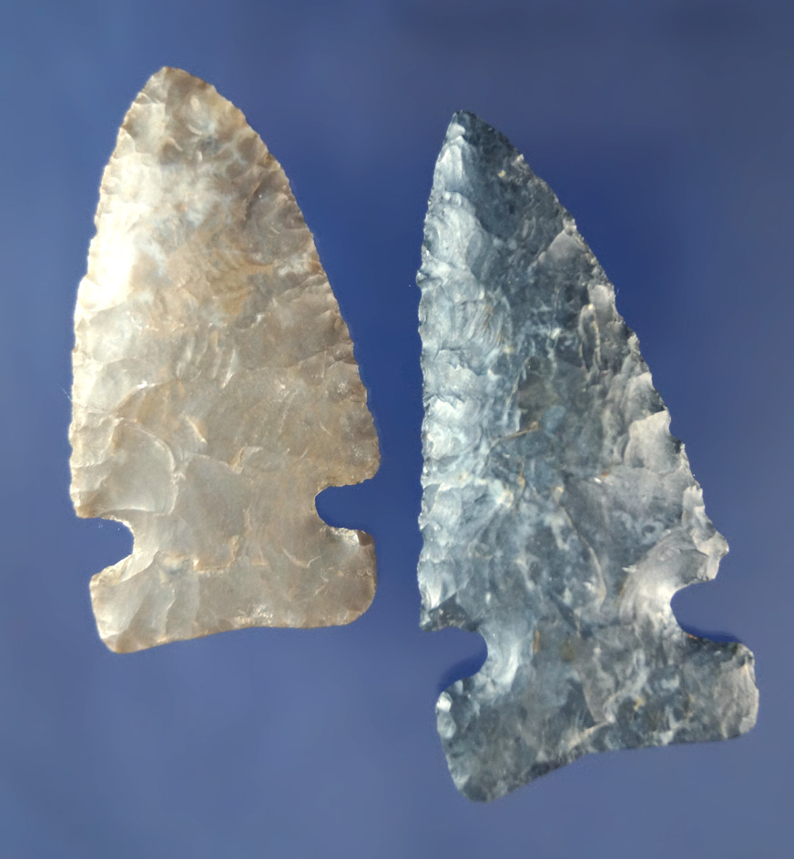 Pair of Big Sandy Sidenotch points found in Ohio - Largest is 2 1/4".