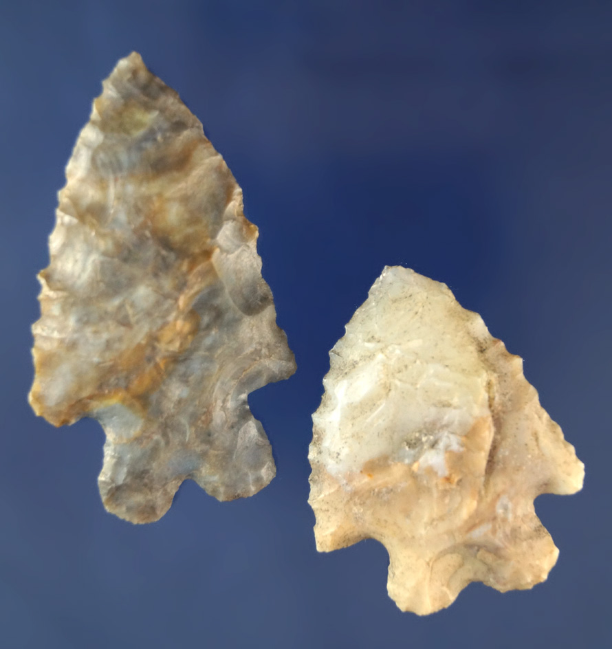 Pair of Archaic Bifurcates found in Ohio - largest is 2 1/4".