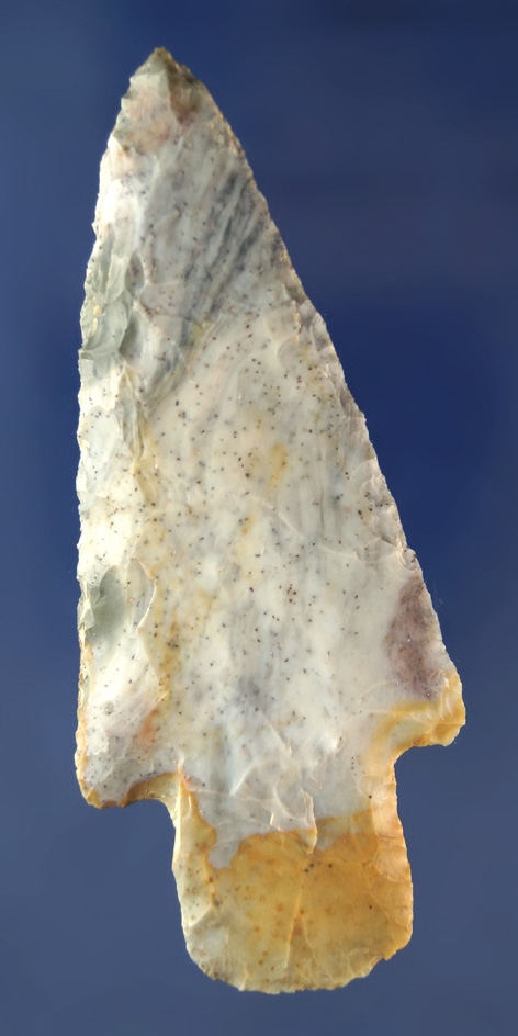 3 5/8" Flint Ridge Flint Adena that is nicely colored and patinated found in Scioto Co., Ohio.