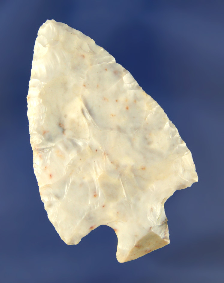 2 7/8" Flint Ridge Flint Tablerock/Bottleneck point found in Delaware Co., Ohio.