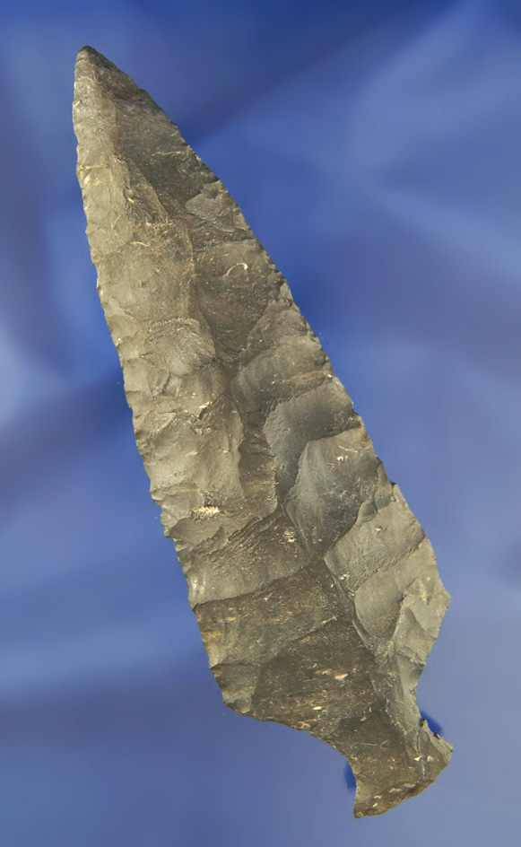 Very large 5 15/16" Ashtabula with a restored tip found in 1982, Knox Co., Ohio. Ex. Sam Speck