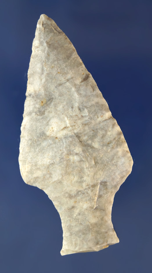 Classic style 2 5/8" Ashtabula point made from Coshocton Flint found in Erie Co., Ohio.