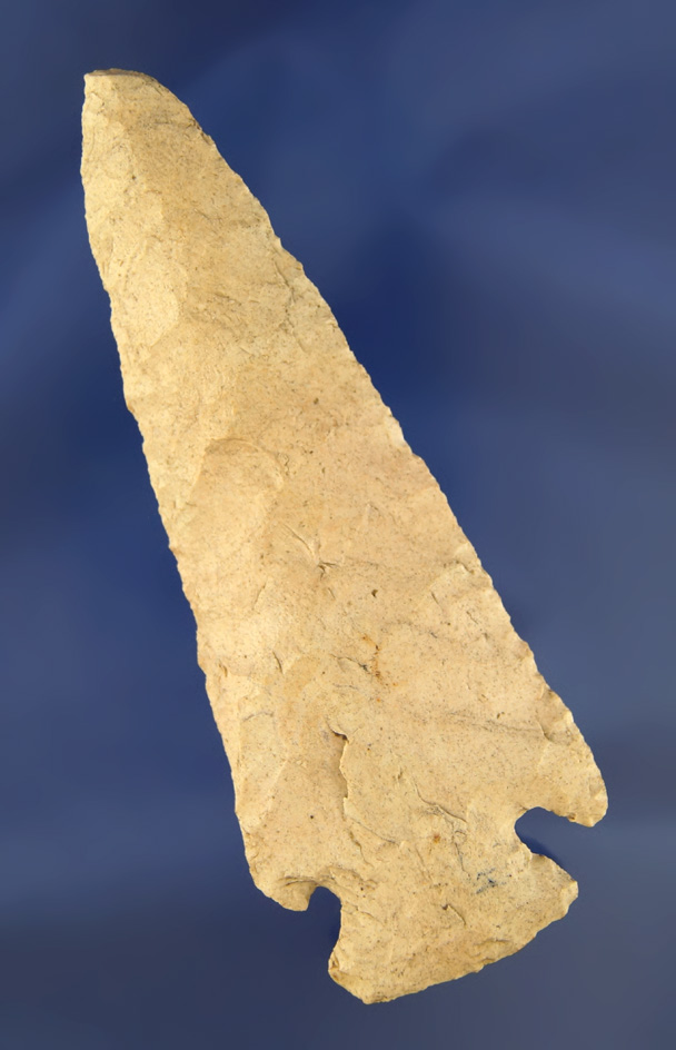 4 1/2" first stage Pentagonal Knife made from Logan Co., chert, found in Logan Co., Ohio.