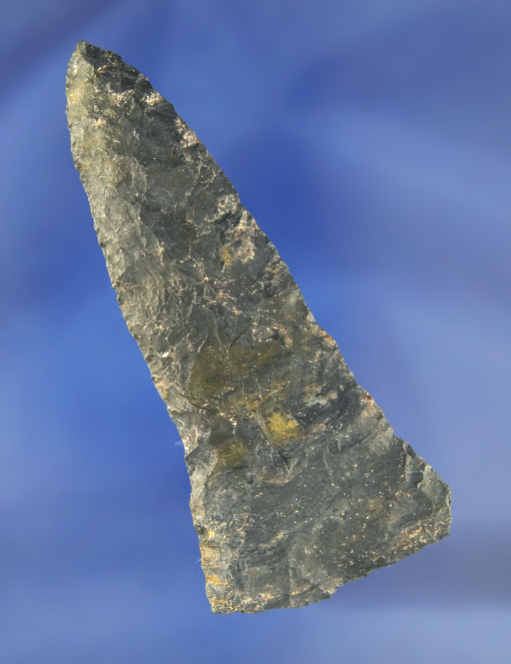 3 9/16" nicely patinated Coshocton Flint Triangular Knife that is slightly beveled- Ohio. Ex.Townsen