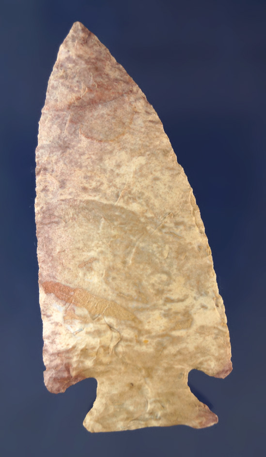 Attractive material on this 2 7/8" Cornernotch found in Delaware Co., Ohio. Ex. Walter Nelson