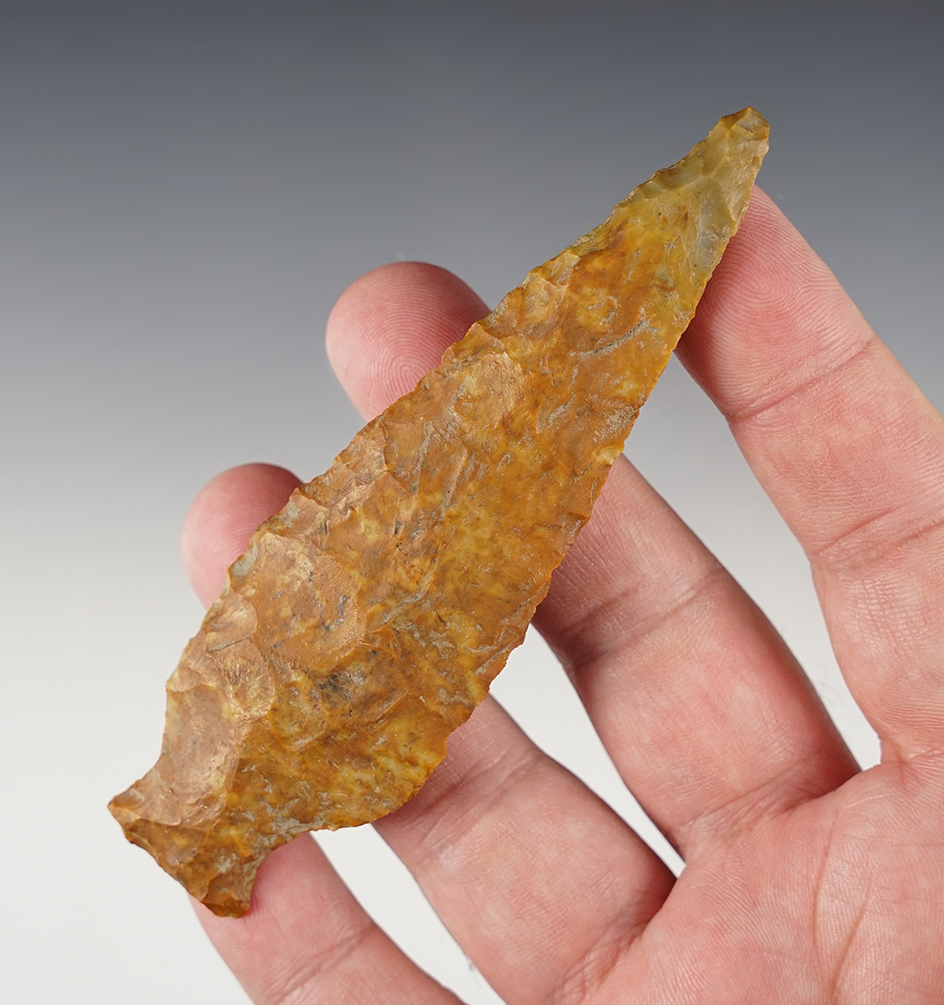 4 1/4" Ohio Ashtabula made from beautifully patinated Plum Run Flint.