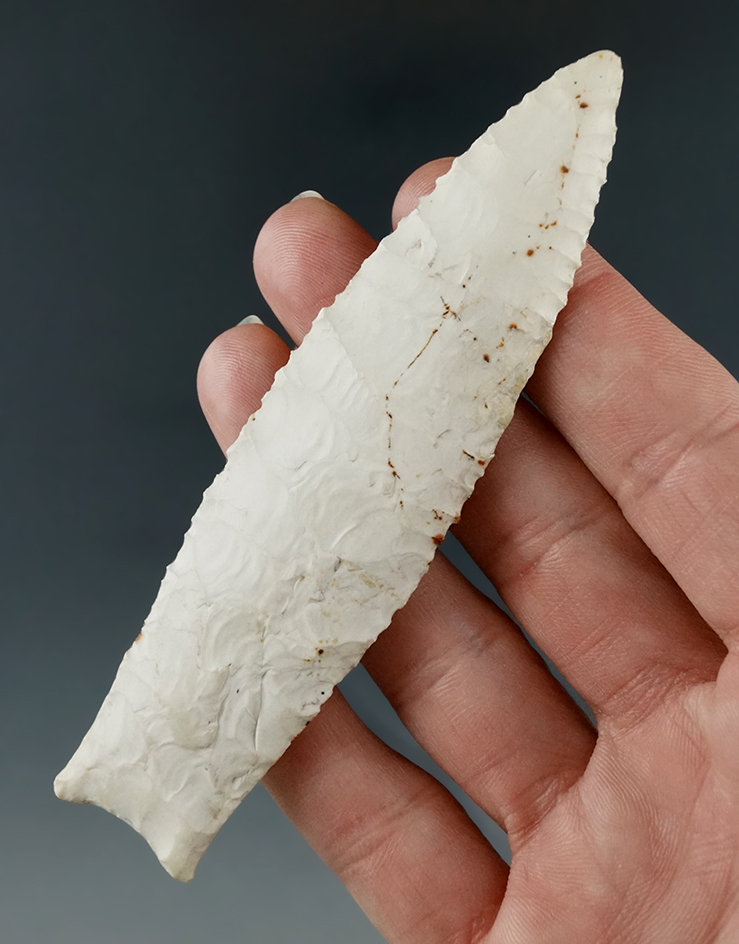 4 1/4" Pike County - Butler Co., Missouri. Restored ding to one side of the Blade.  Perino COA.