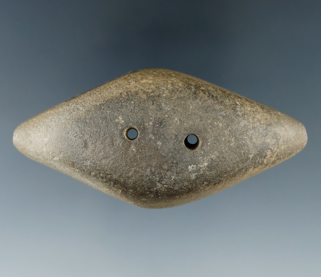 3 1/8" Adena Expanded Center Gorge t- Sandstone - Clermont Co., Ohio. Comes with a Davis COA.