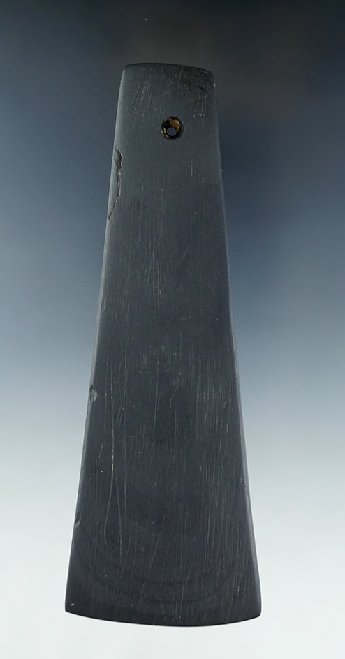 5 1/4" Bell Pendant made from black slate found in Ohio. Ex. Steve Fuller, Greg LaForme collections.