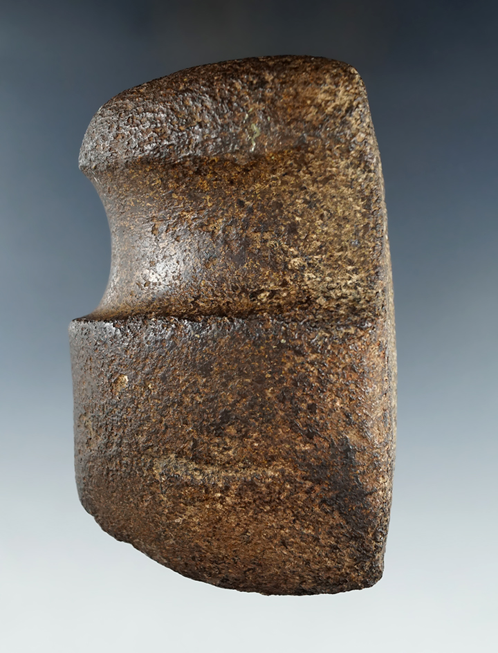 Heavily patinated 4" long 3/4 grooved Axe found in Chillicothe, Ross Co.,  Ohio.