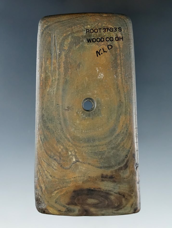 3 13/16" Hopewell Rectangular Pendant - Wood Co., Ohio. Tallies on two sides. Pictured.