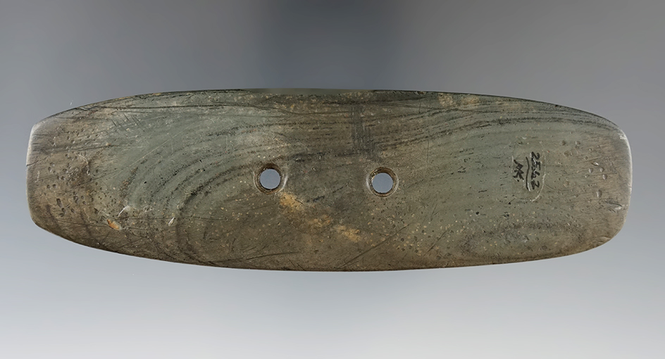 5" Bar Gorget made from Banded Slate. Ex. Harley Glenn, Chris Rummel.