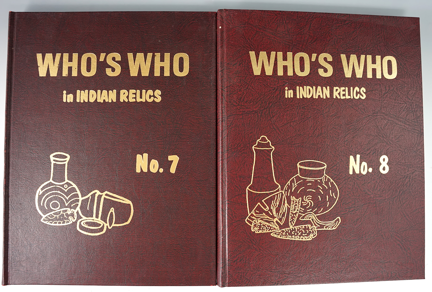 Pair of Hardcover books, Who's Who in Indian Relics #7 and #8 in excellent condition.