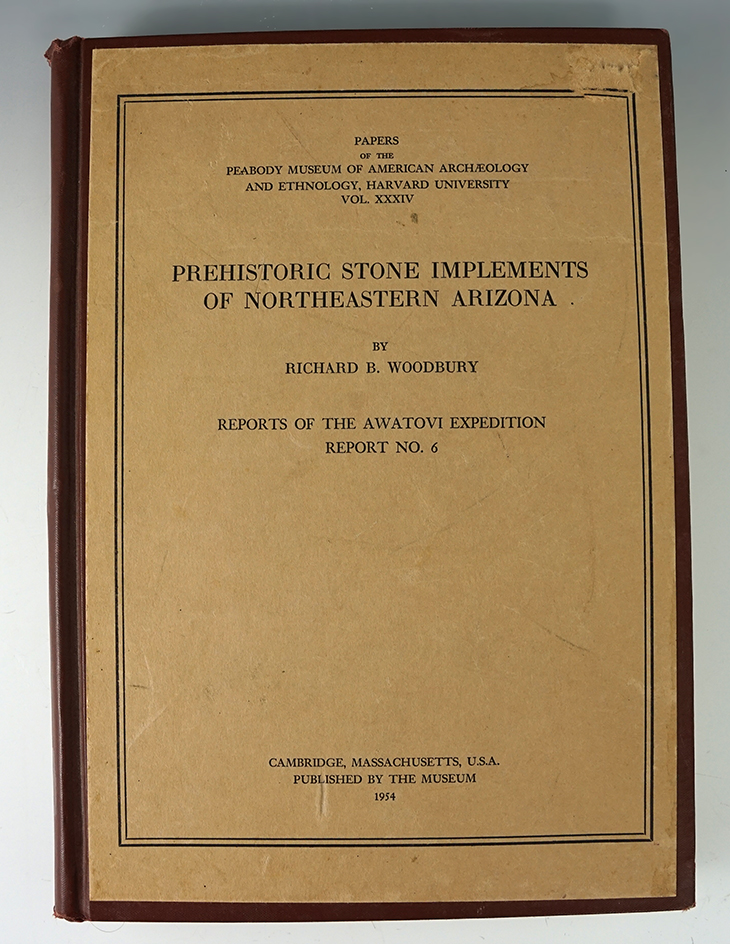 Hardcover Book: Prehistoric Stone Implements of Northeastern Arizona, by R. Woodbury.