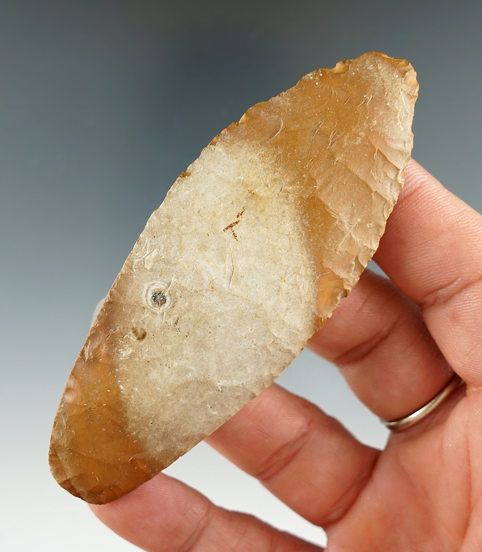 3 1/2" Agate Basin made from beautifully colored Jasper, found in Hancock Co., Indiana.