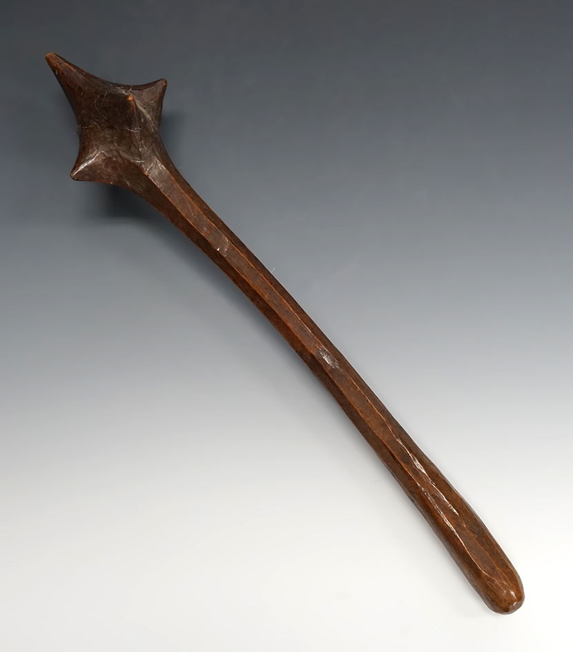 Well styled 16 1/2" long hand carved Wood Club from New York.