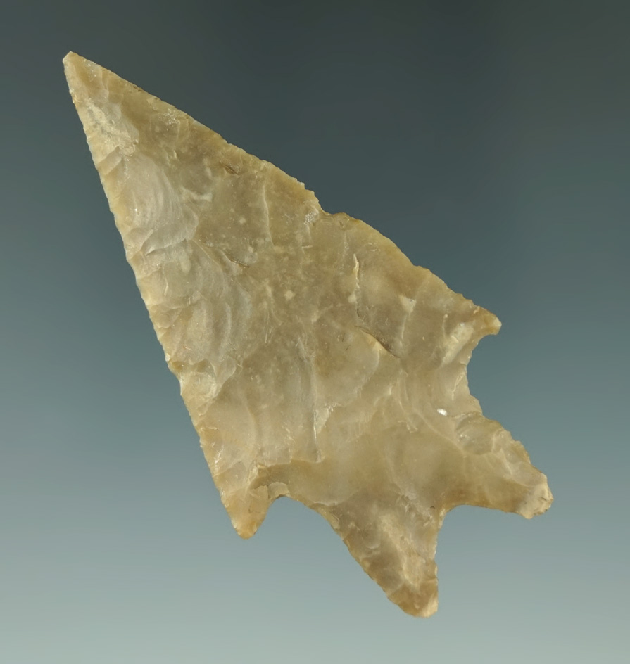 Museum Deaccession! 3" well styled and nicely flaked Pedernales point found in Texas.