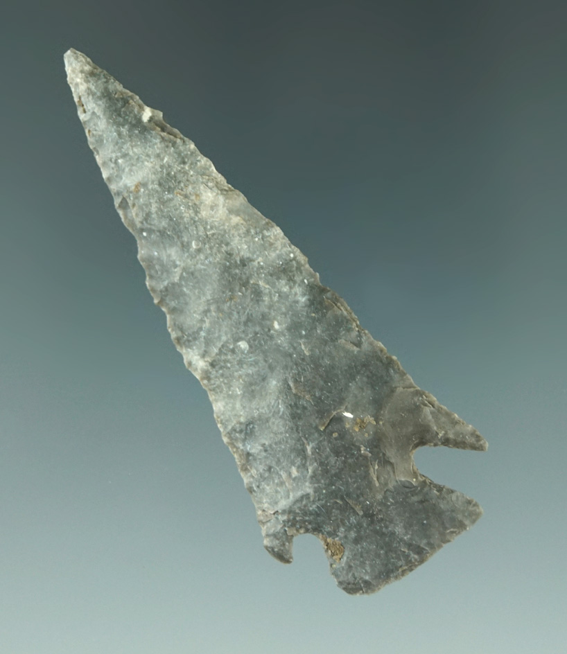 Museum Deaccession! Very thin well flaked and nicely styled 2 9/16" Ensor point - Texas.