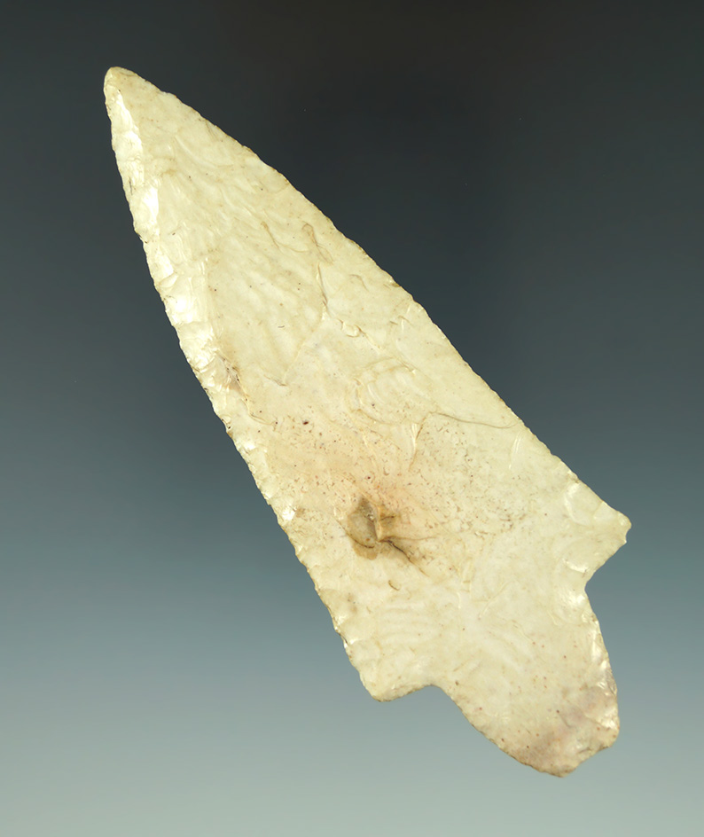 4 9/16" thin and very well flaked Dickson found in Missouri. Ex. Dr. Bunch collection.