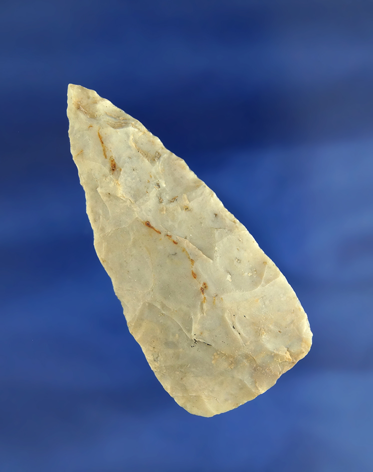 2 5/8" Hopewell Blade found in Ohio made from Flint Ridge Flint from the Earl Townsend collection.