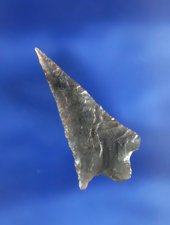 1 7/16" Rabbit Island with a needle tip made from nicely translucent banded Obsidian - Oregon.