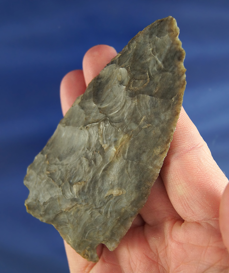 3 1/2" Meadowood - nicely mottled Flint Ridge Flint found in Mercer Co., Ohio.  Bennett COA