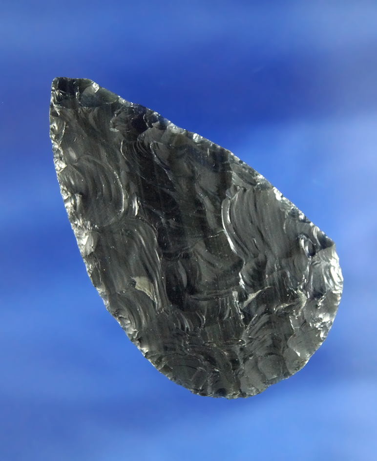 Exceptional flaking on this 2 1/4" Obsidian Blade found in Oregon.