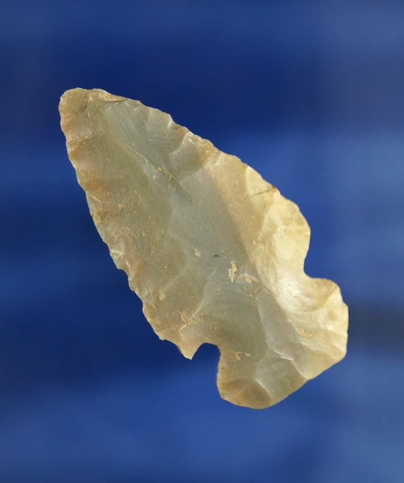 1 15/16" miniature Dovetail made from beautiful bi-colored Carter Cave Flint found in southern Ohio.