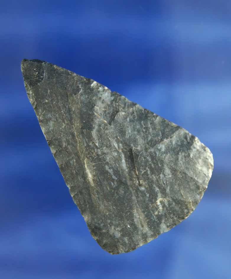 Beautifully flaked and well styled 2 5/16" Hopewell Blade made from Coshocton Flint found in Ohio.