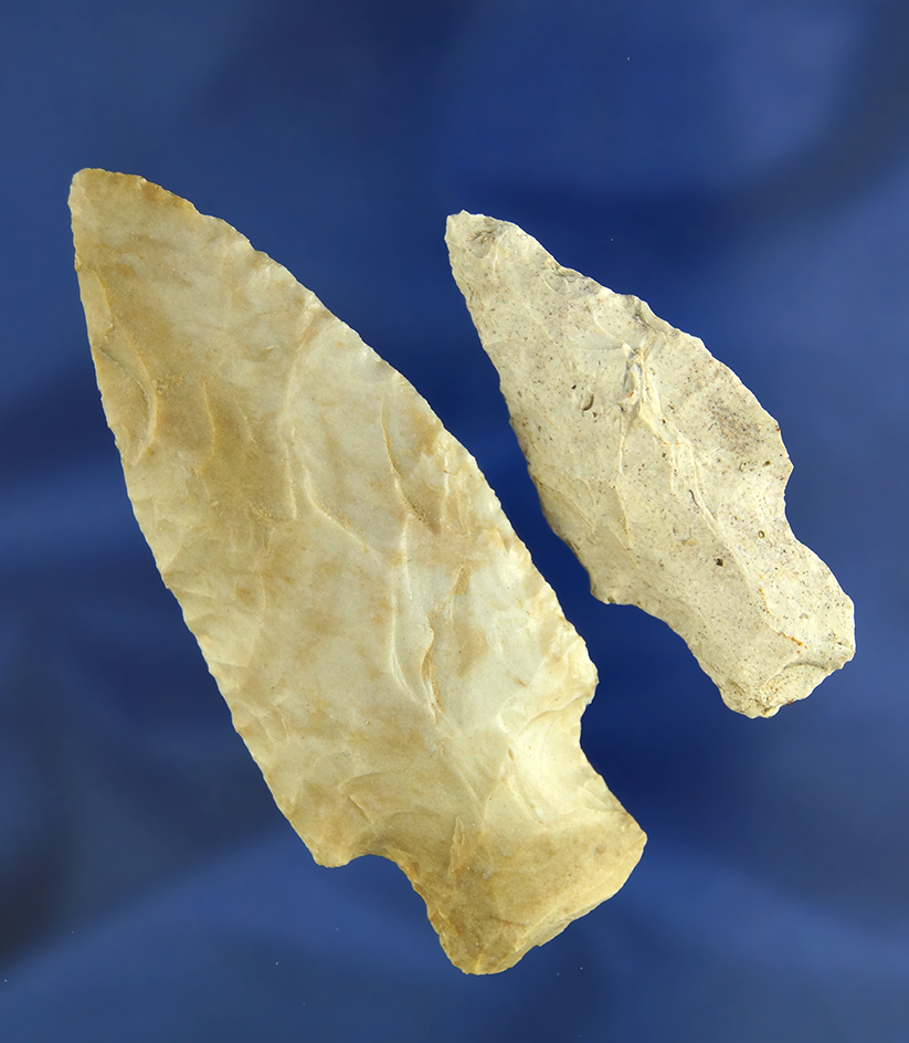 Pair of Ohio Arrowheads found by Josh Lovins on March 29, 2005, Brown Co., Ohio.
