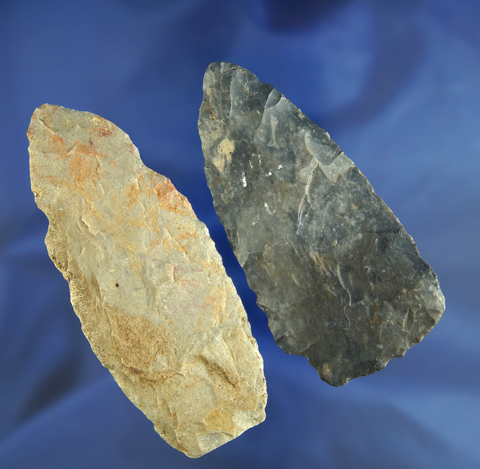 Pair of Coshocton Flint Knives found in Ohio, largest is 3 3/4".